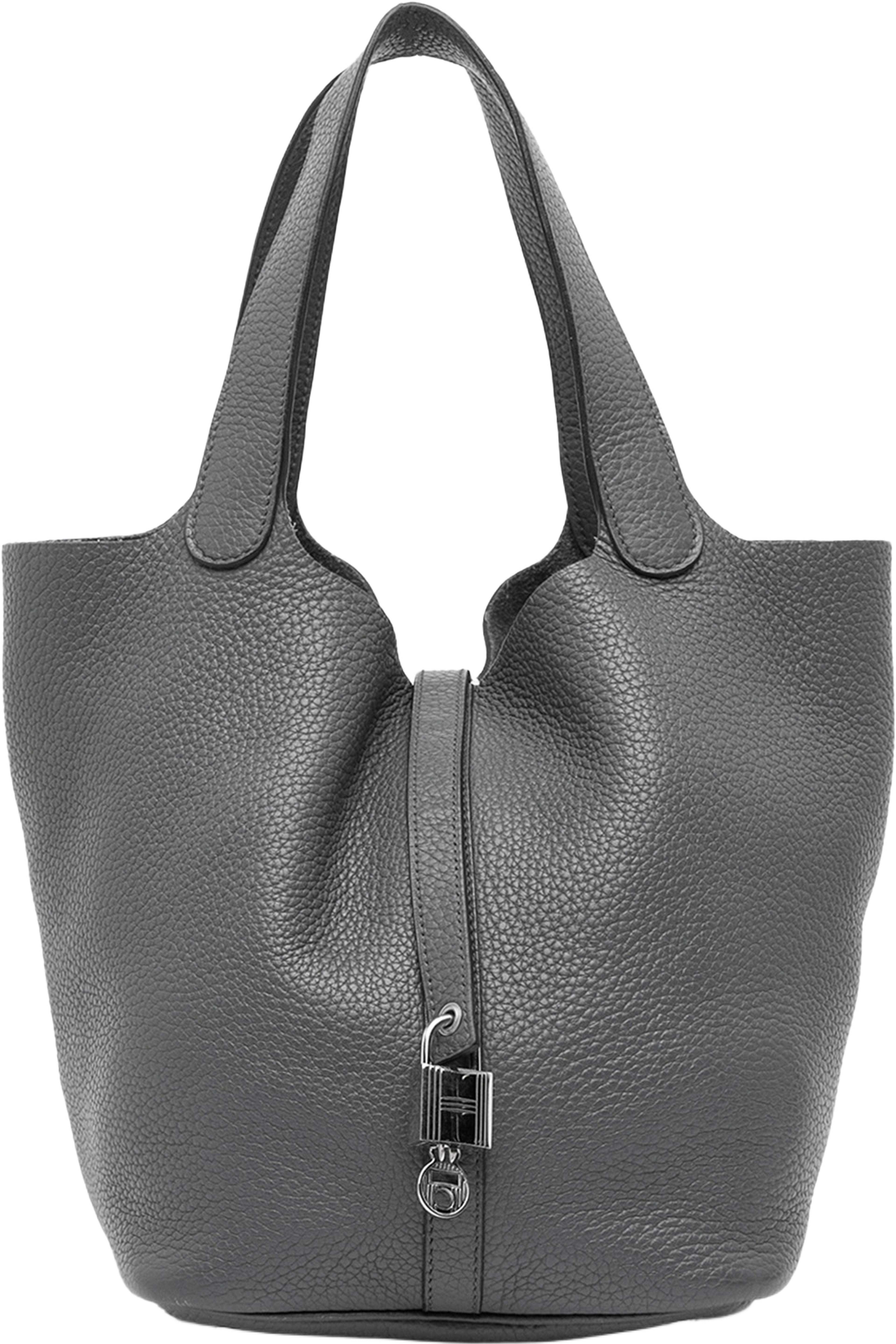 Hermès Clemence Picotin Lock 22, från Luxclusif, i färgen gray. Klicka för att öppna bilden i stort format