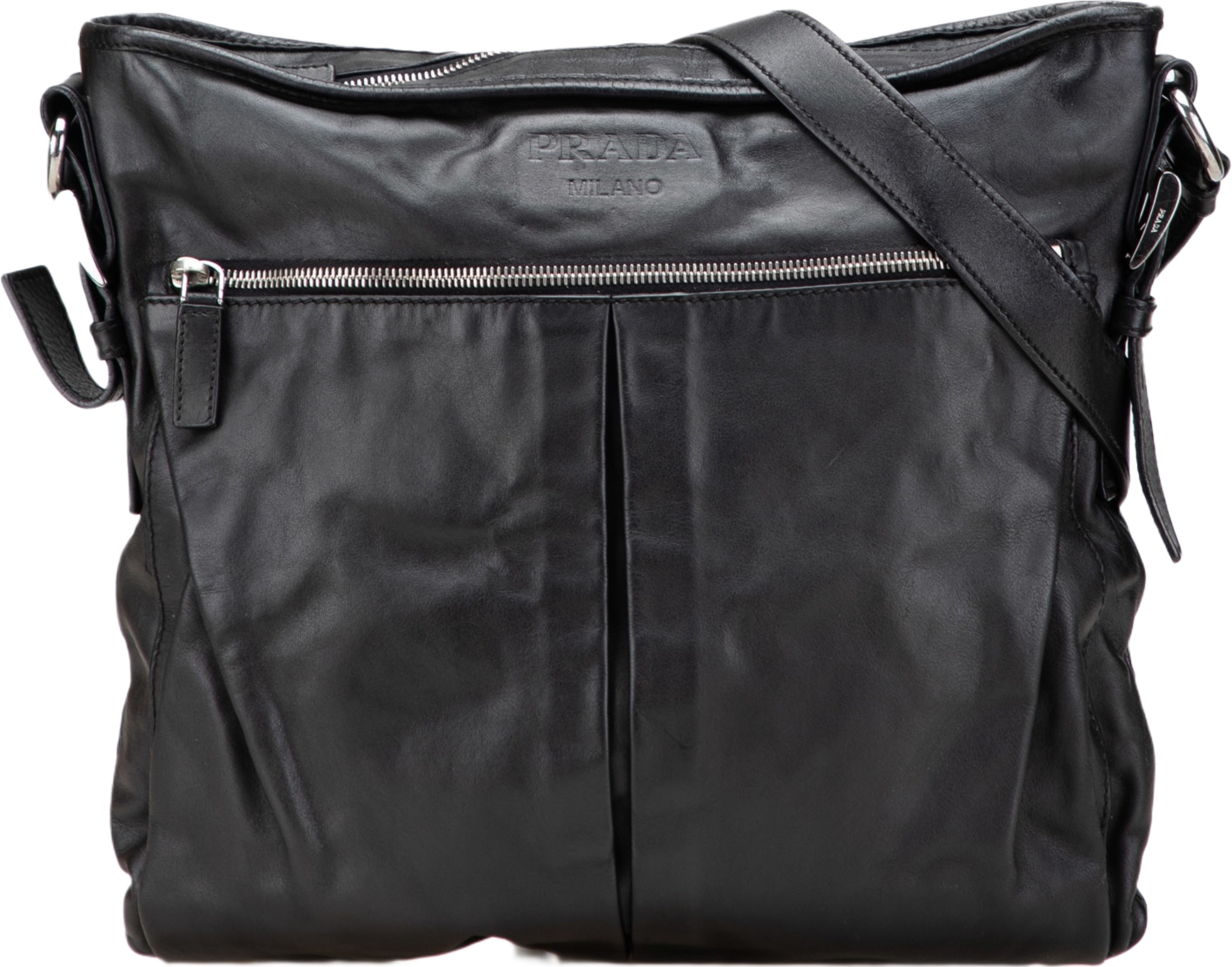 Prada Soft Calf Crossbody, från Luxclusif, i färgen black. Klicka för att öppna bilden i stort format