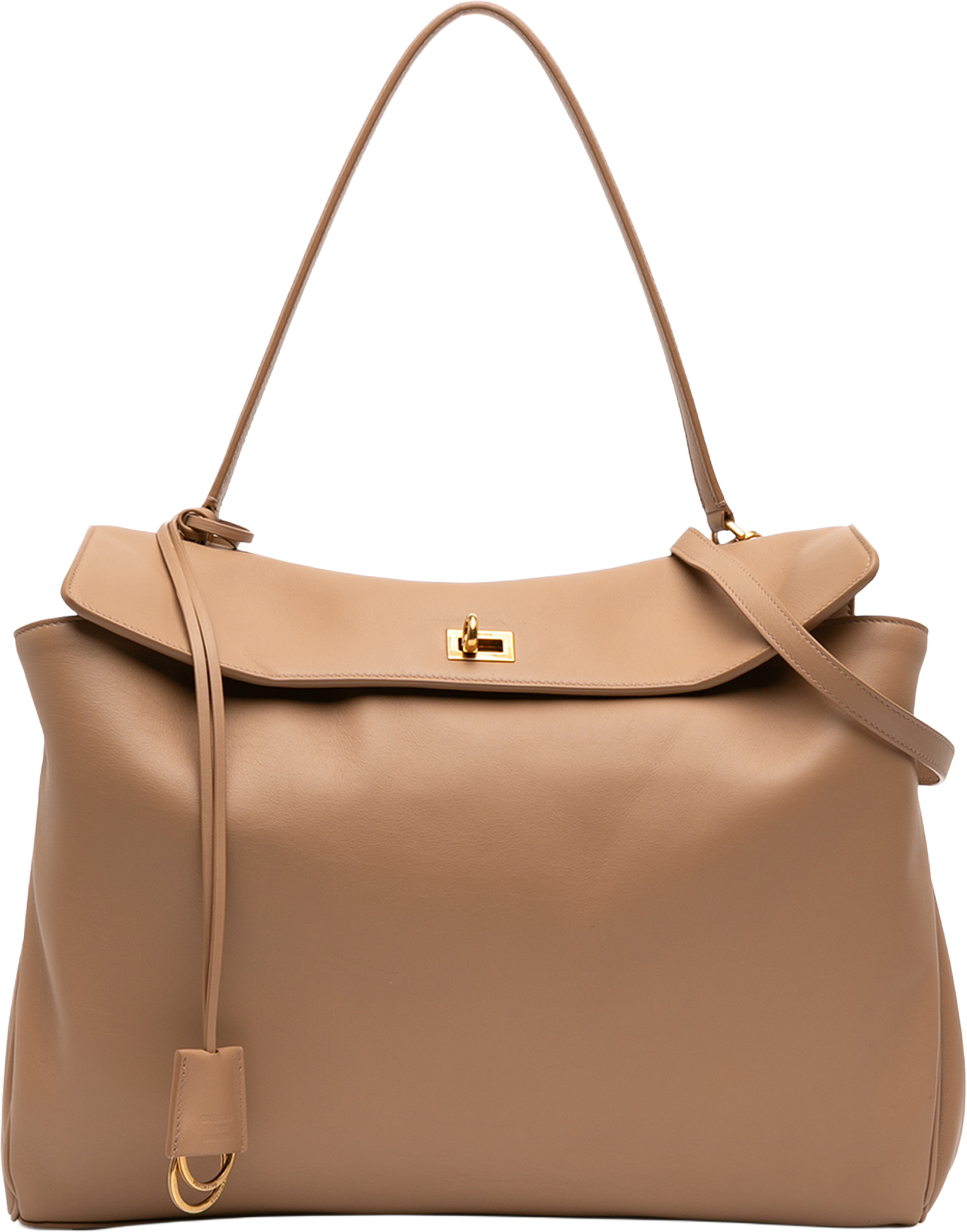 Balenciaga Large Smooth Calfskin Rodeo Satchel, från Luxclusif, i färgen beige. Klicka för att öppna bilden i stort format