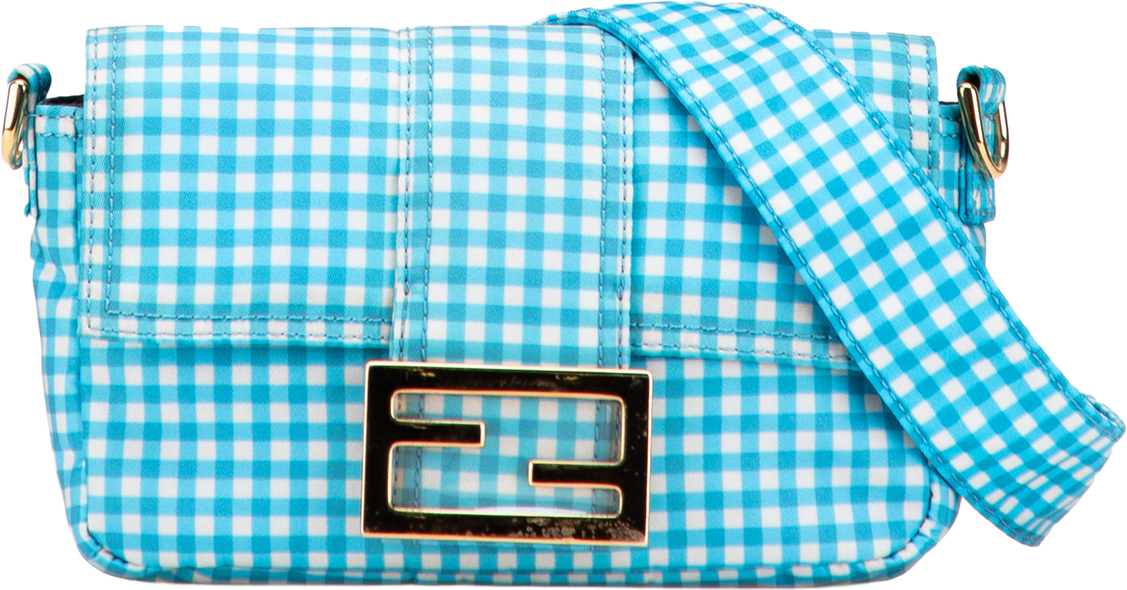 Fendi Joshua Vides Mini Nylon Convertible Baguette Satchel, från Luxclusif, i färgen blue. Klicka för att öppna bilden i stort format