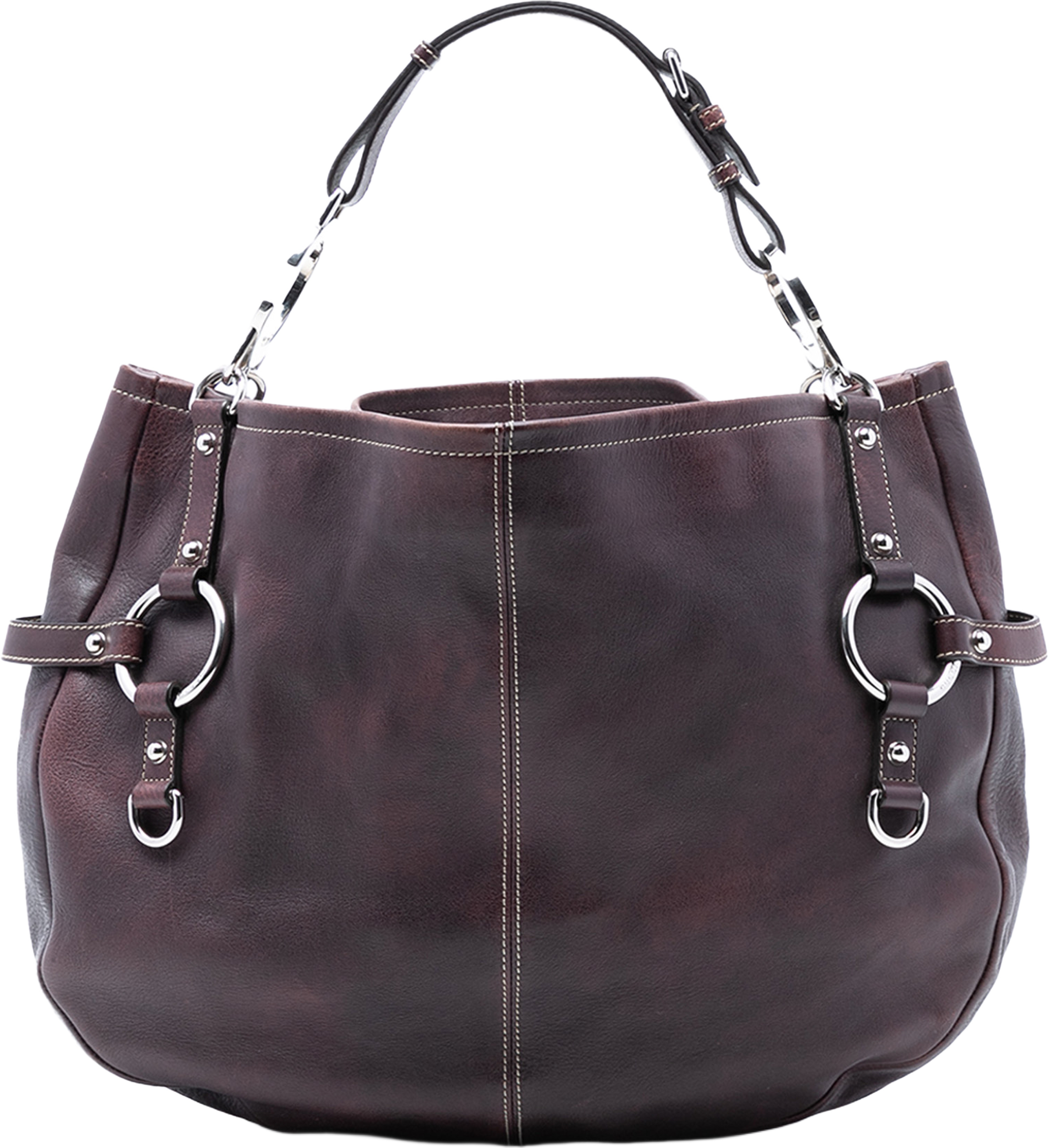 Gucci Leather Charlotte Tote, från Luxclusif, i färgen maroon. Klicka för att öppna bilden i stort format