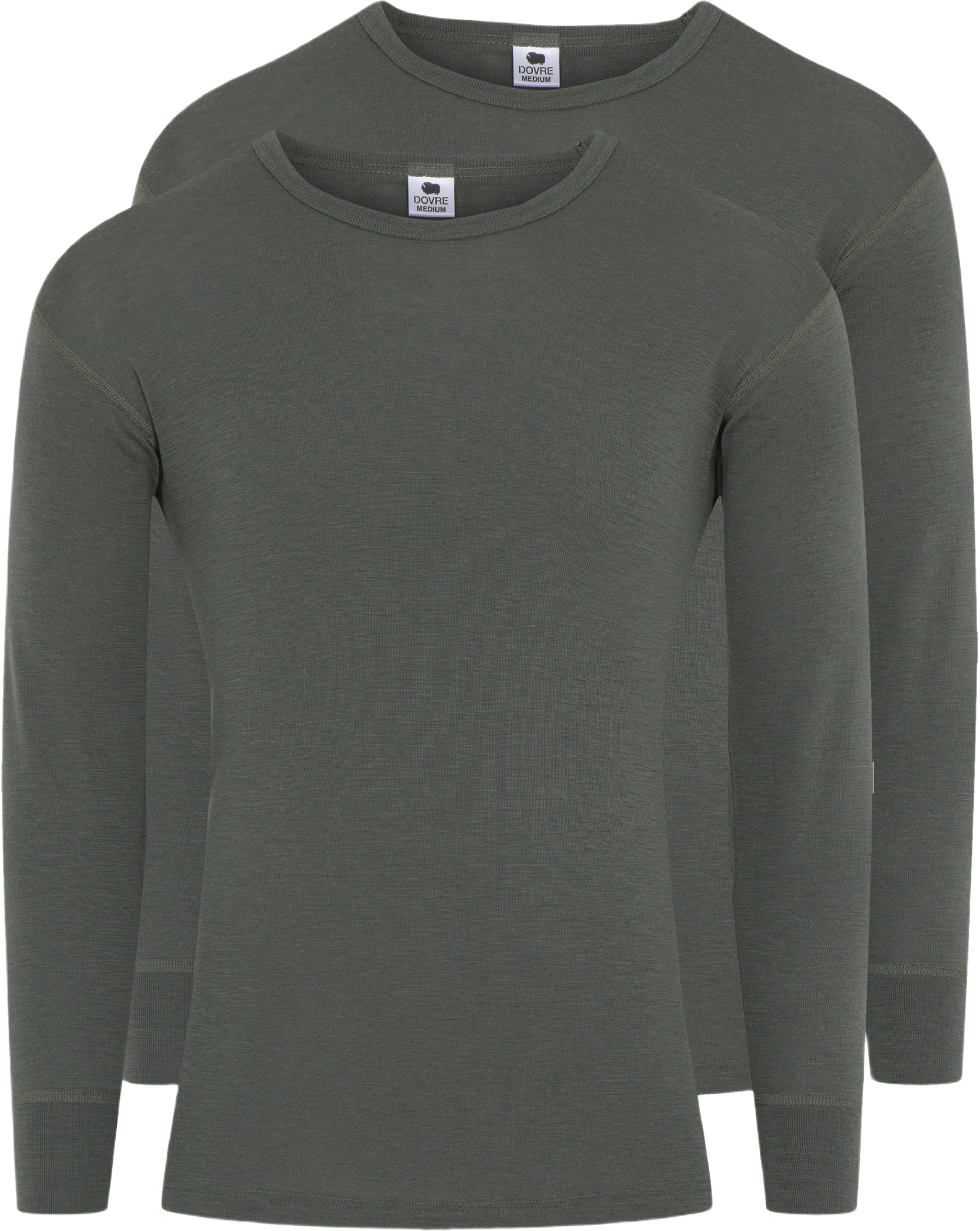 2-pack Långärmade T-shirts | Merinoull | Vit