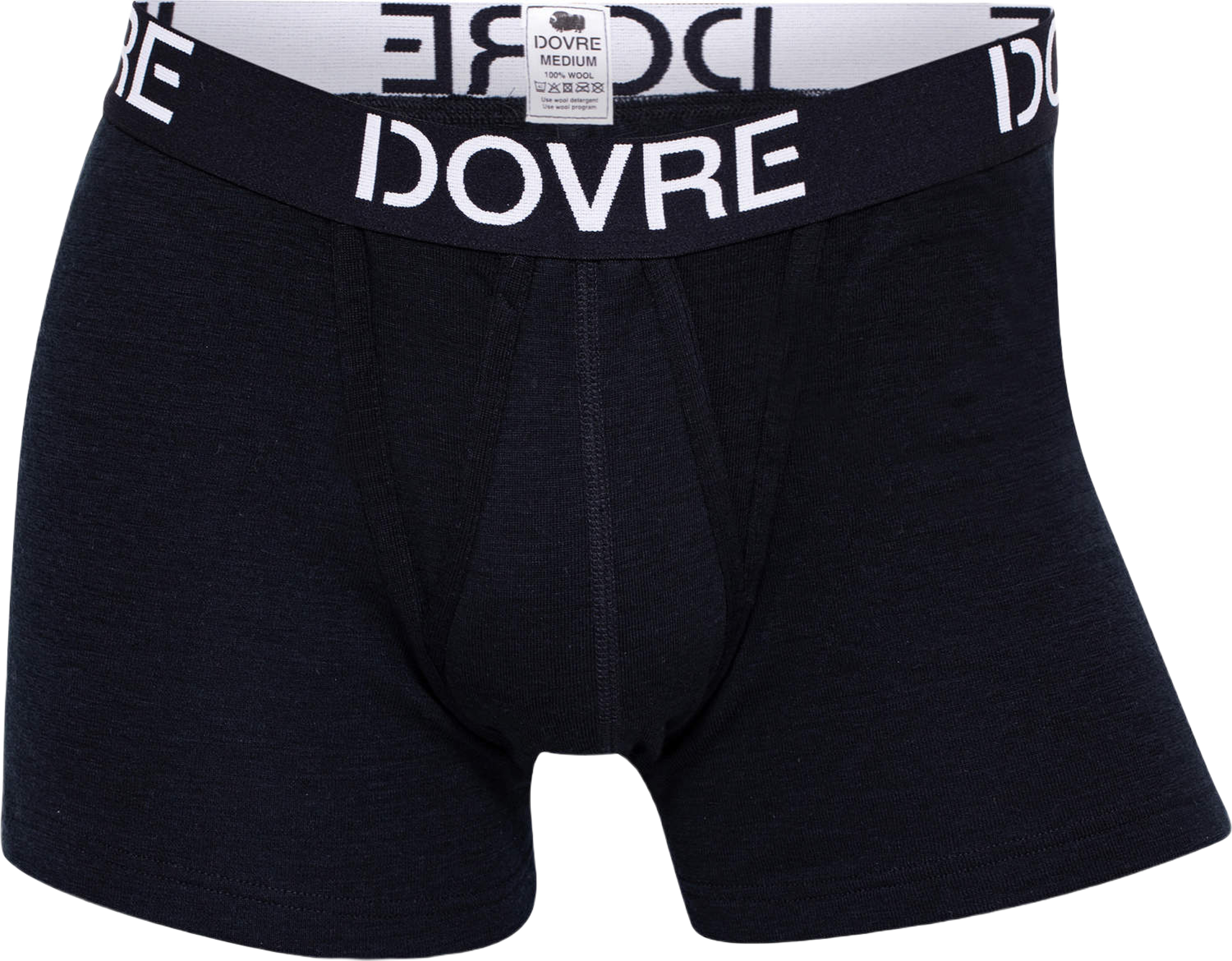 Boxershorts Med Gylf, 100% Merinoull, Svart