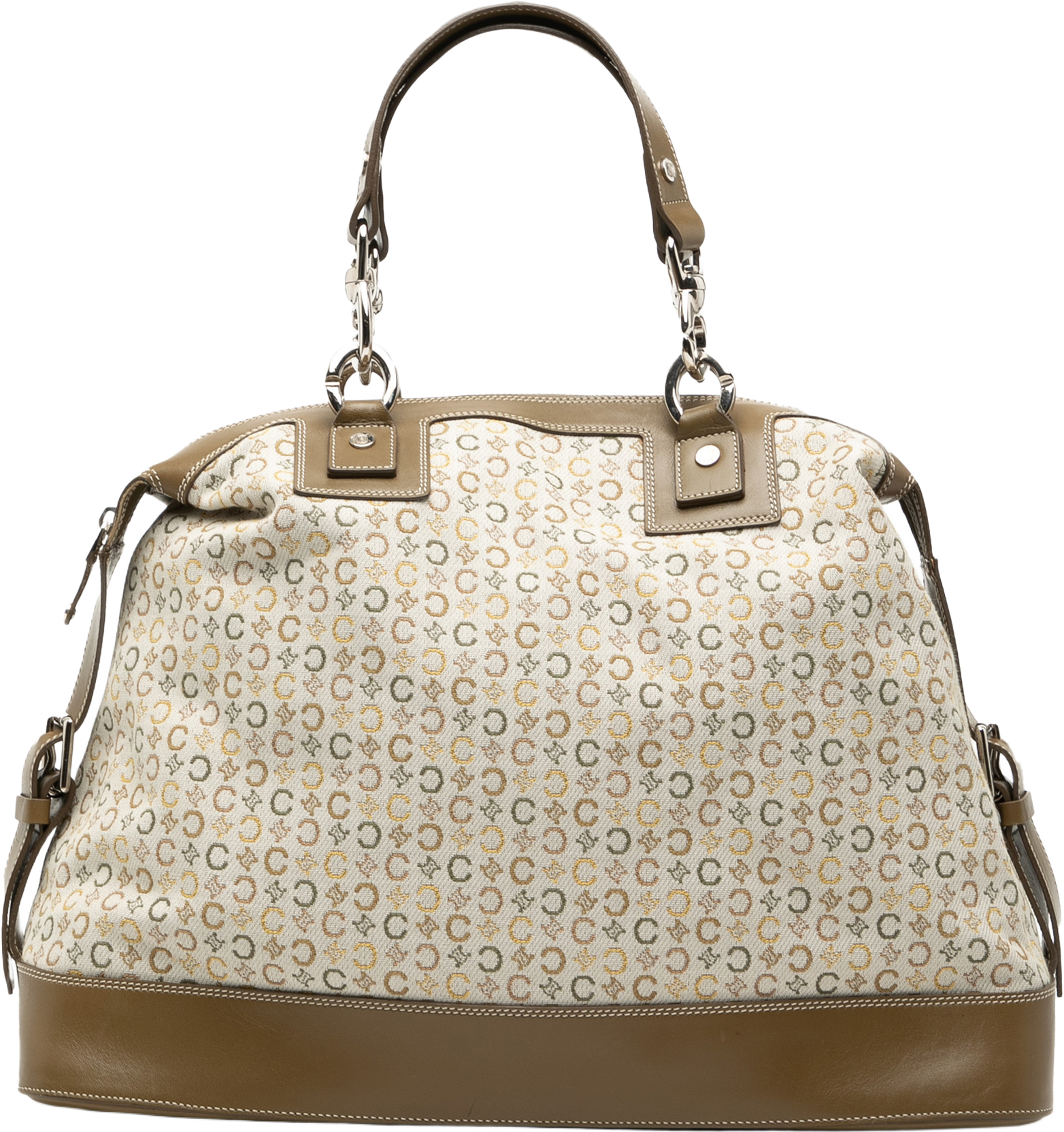 Celine C Macadam Canvas Handbag, från Luxclusif, i färgen beige. Klicka för att öppna bilden i stort format