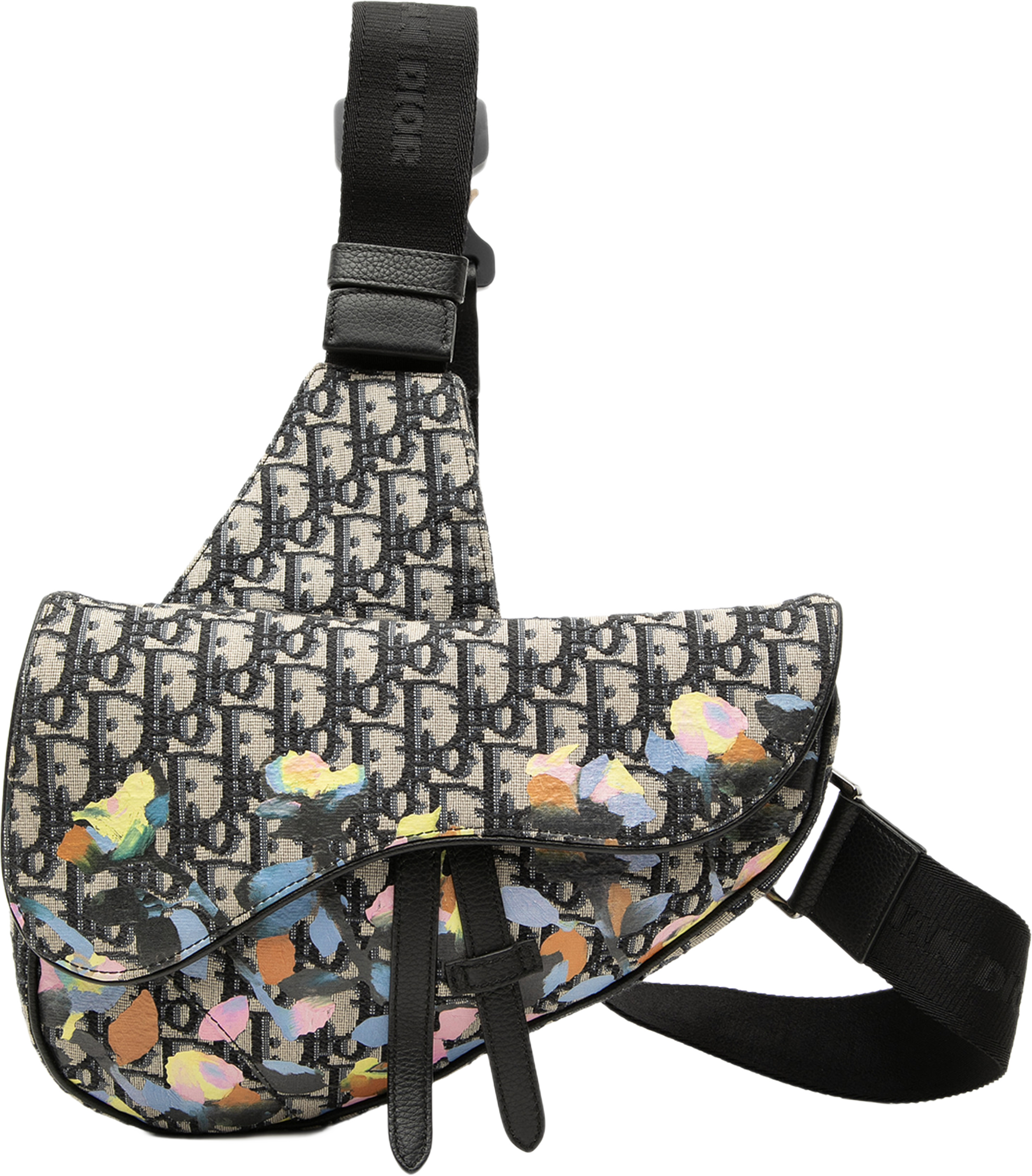 Dior Alex Foxton Oblique Canvas Saddle Crossbody, från Luxclusif, i färgen blue. Klicka för att öppna bilden i stort format