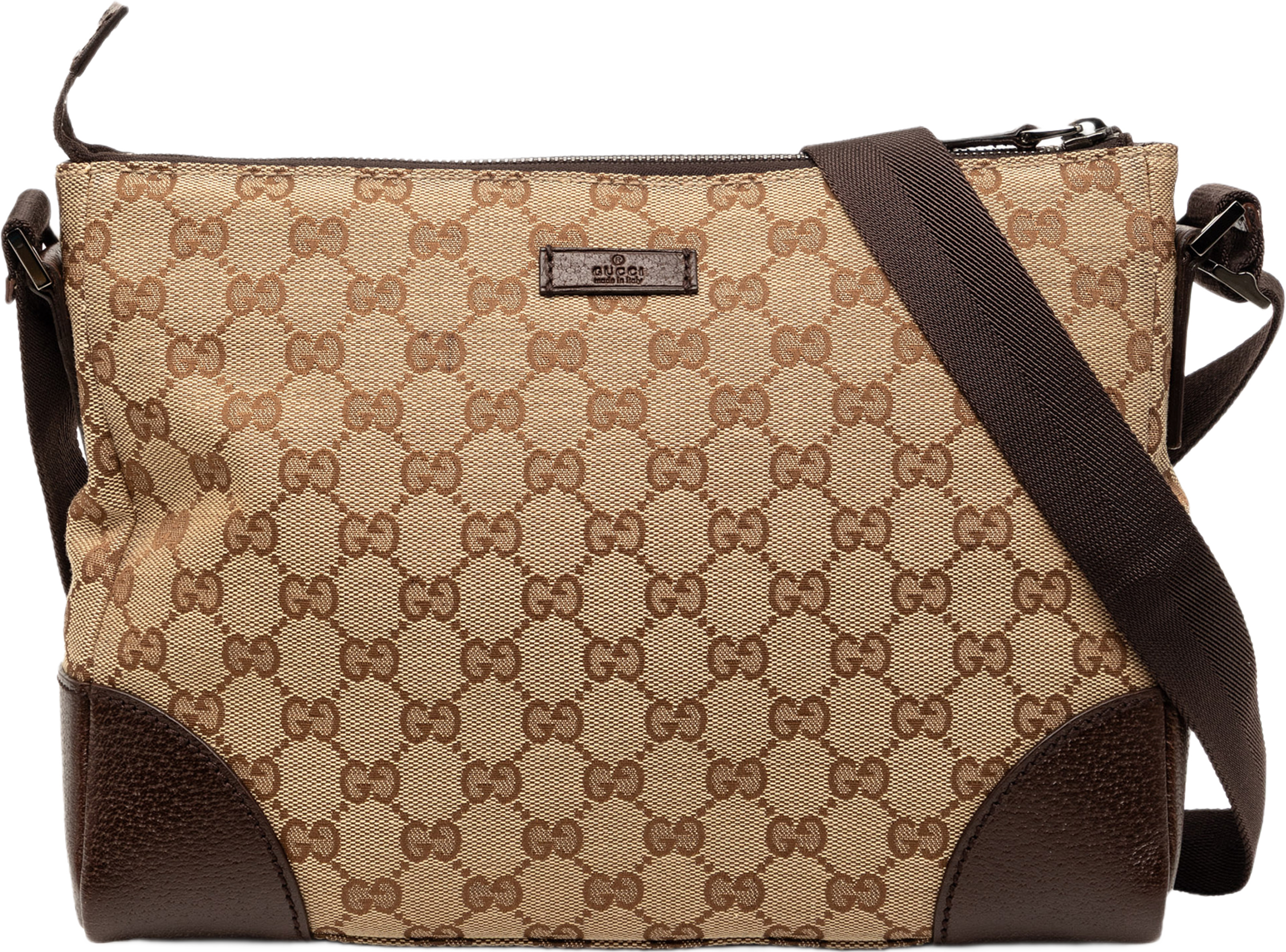 Gucci Gg Canvas Crossbody, från Luxclusif, i färgen beige. Klicka för att öppna bilden i stort format