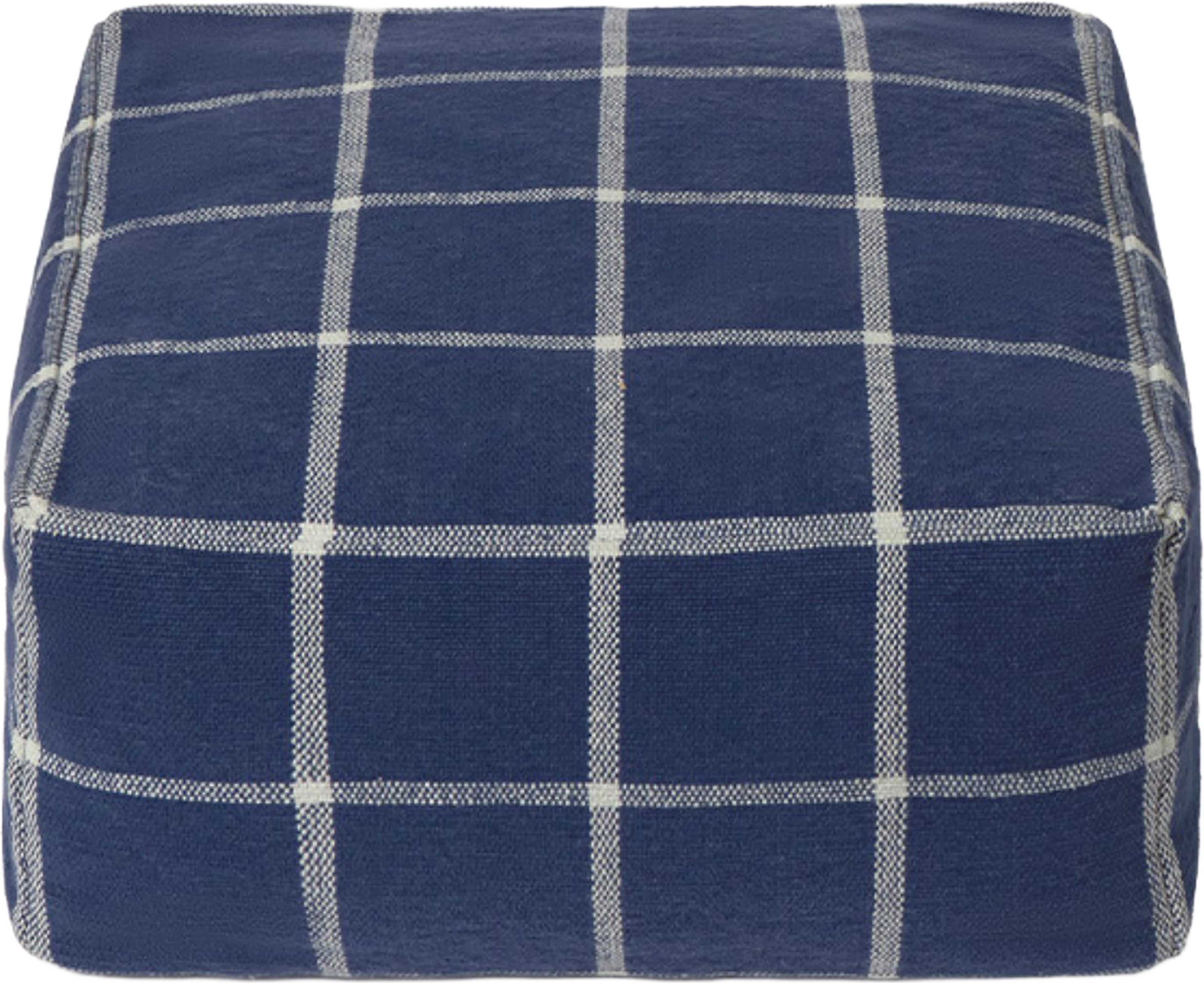 Puff Geo Block, från LORENA CANALS, i färgen marinblå, valblå. Klicka för att öppna bilden i stort format