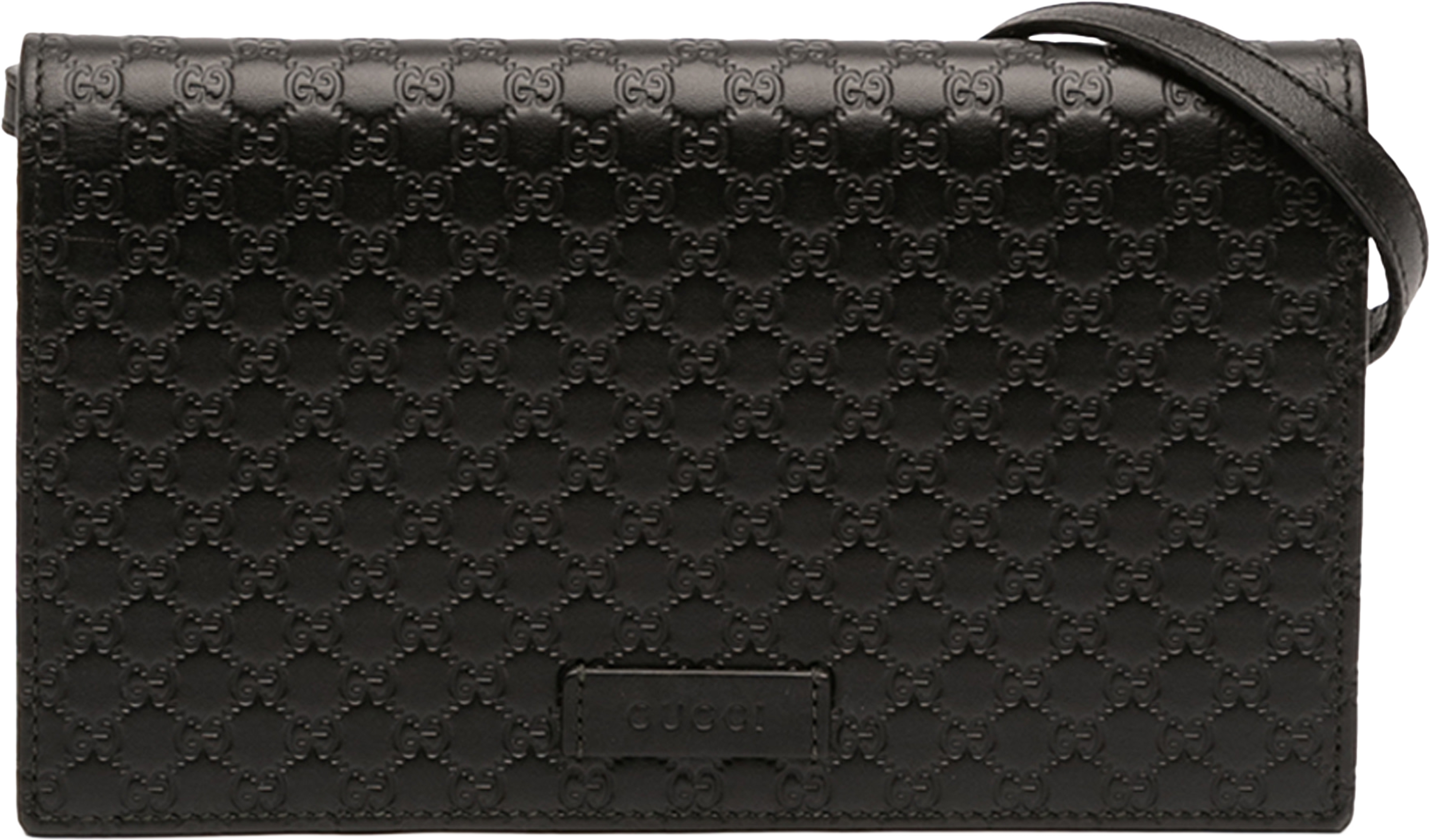 Gucci Microguccissima Wallet On Strap, från Luxclusif, i färgen black. Klicka för att öppna bilden i stort format