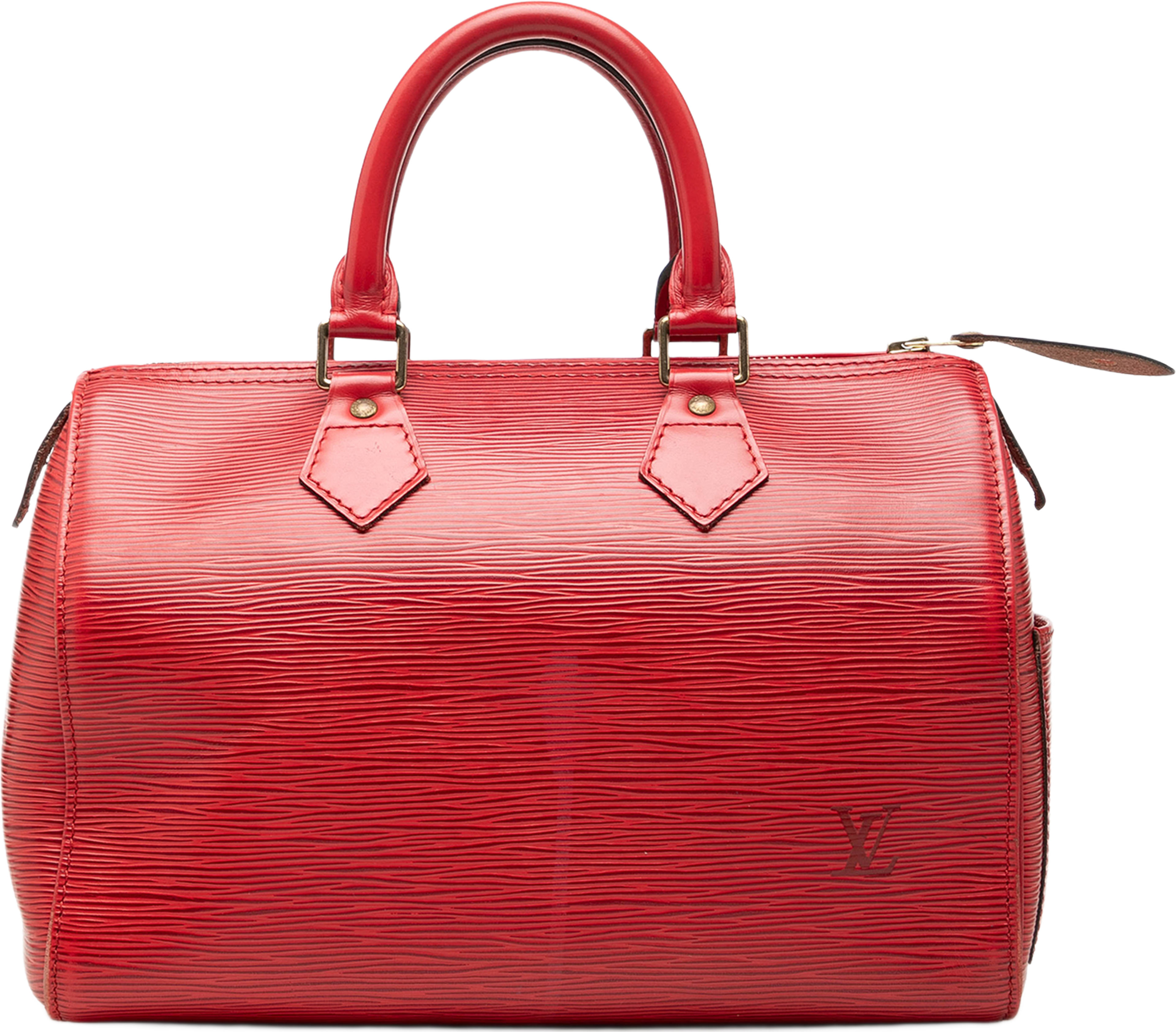 Louis Vuitton Epi Speedy 25, från Luxclusif, i färgen röd. Klicka för att öppna bilden i stort format