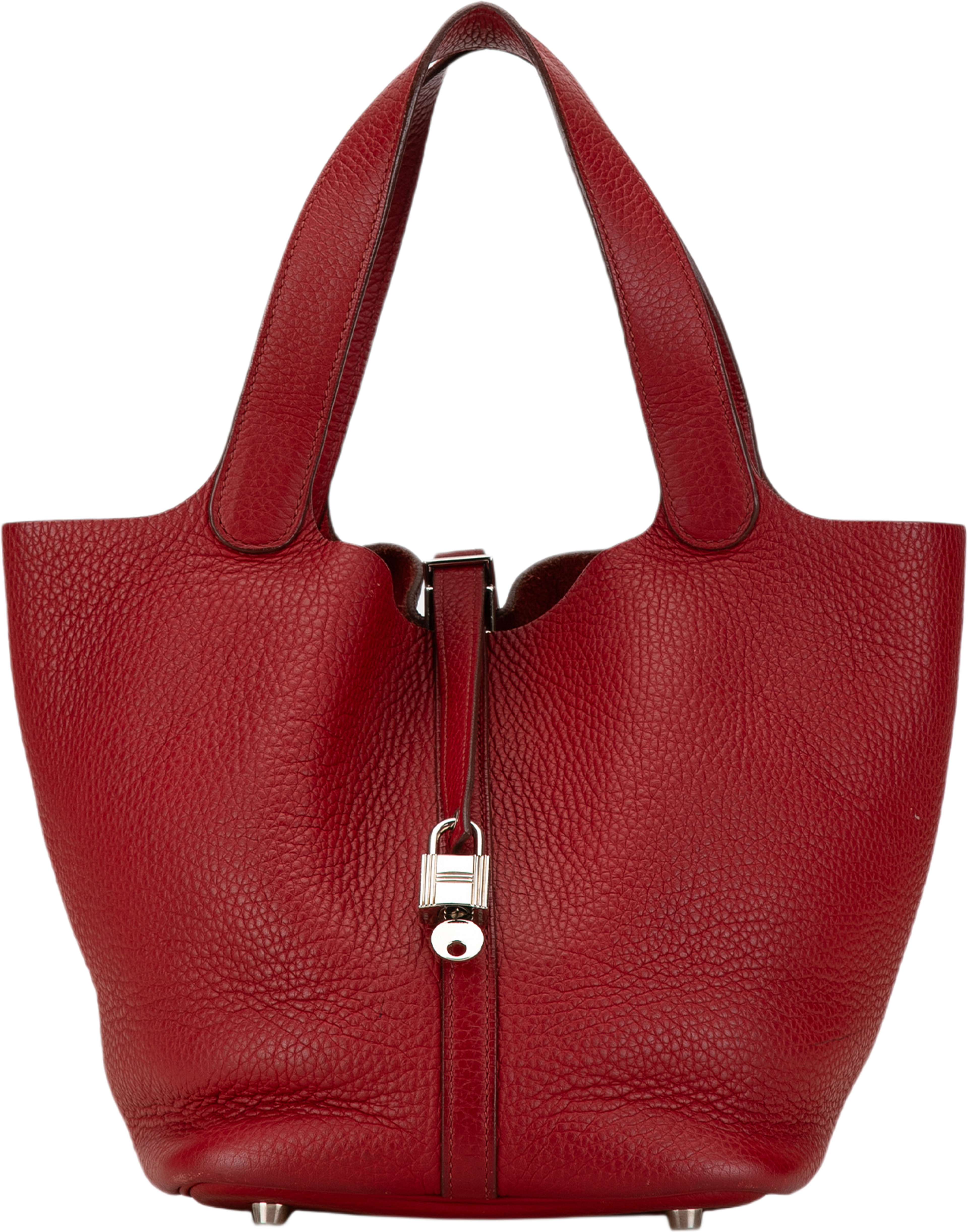 Hermès Clemence Picotin Lock 22, från Luxclusif, i färgen red. Klicka för att öppna bilden i stort format