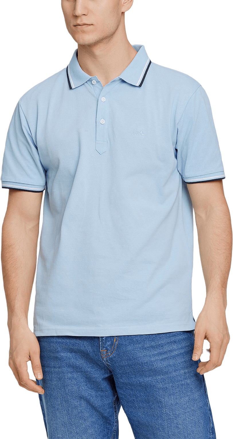Polo shirt w. contrast piping