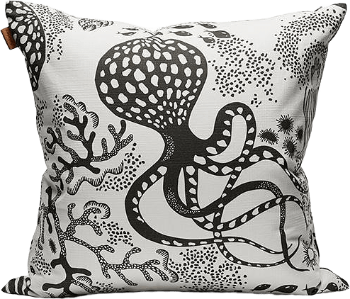 Kuddfodral Aquatic 50x50cm Svart/vit