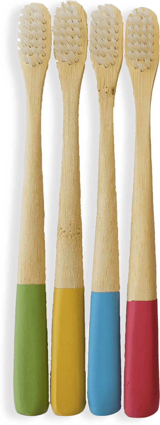 Barntandborstar Bambu Natur 4-pack