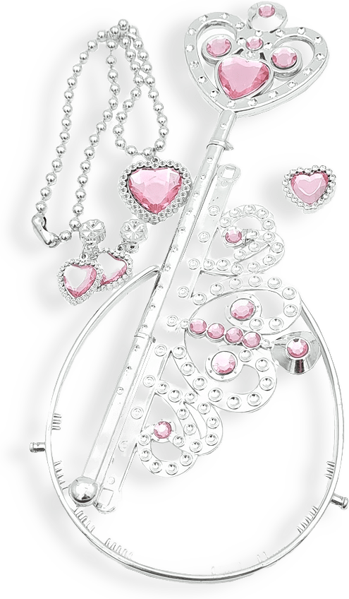 Princess Set Med Tiara ,festav, Clipsörhängen Och Halsband