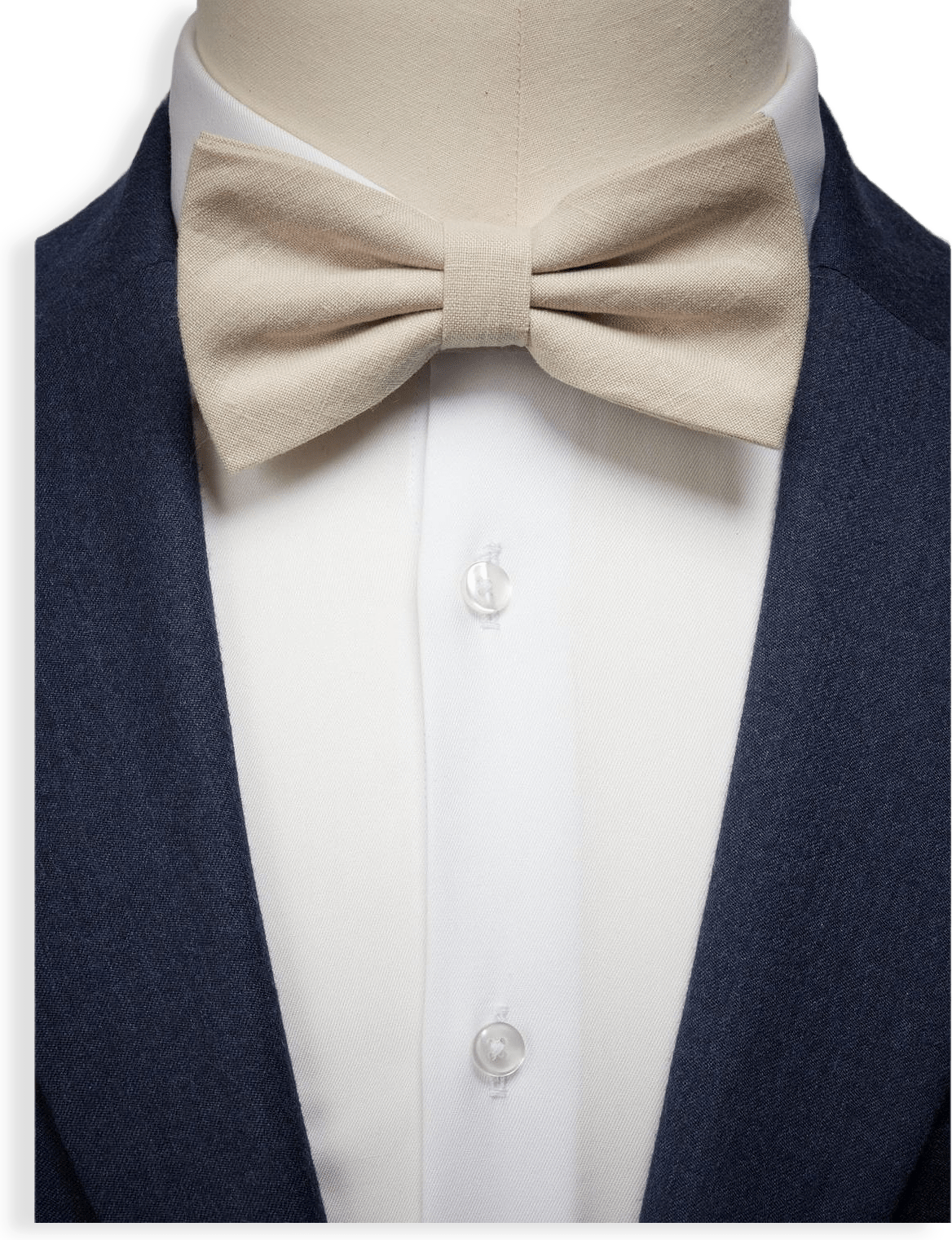 Beige Bow Tie Linen