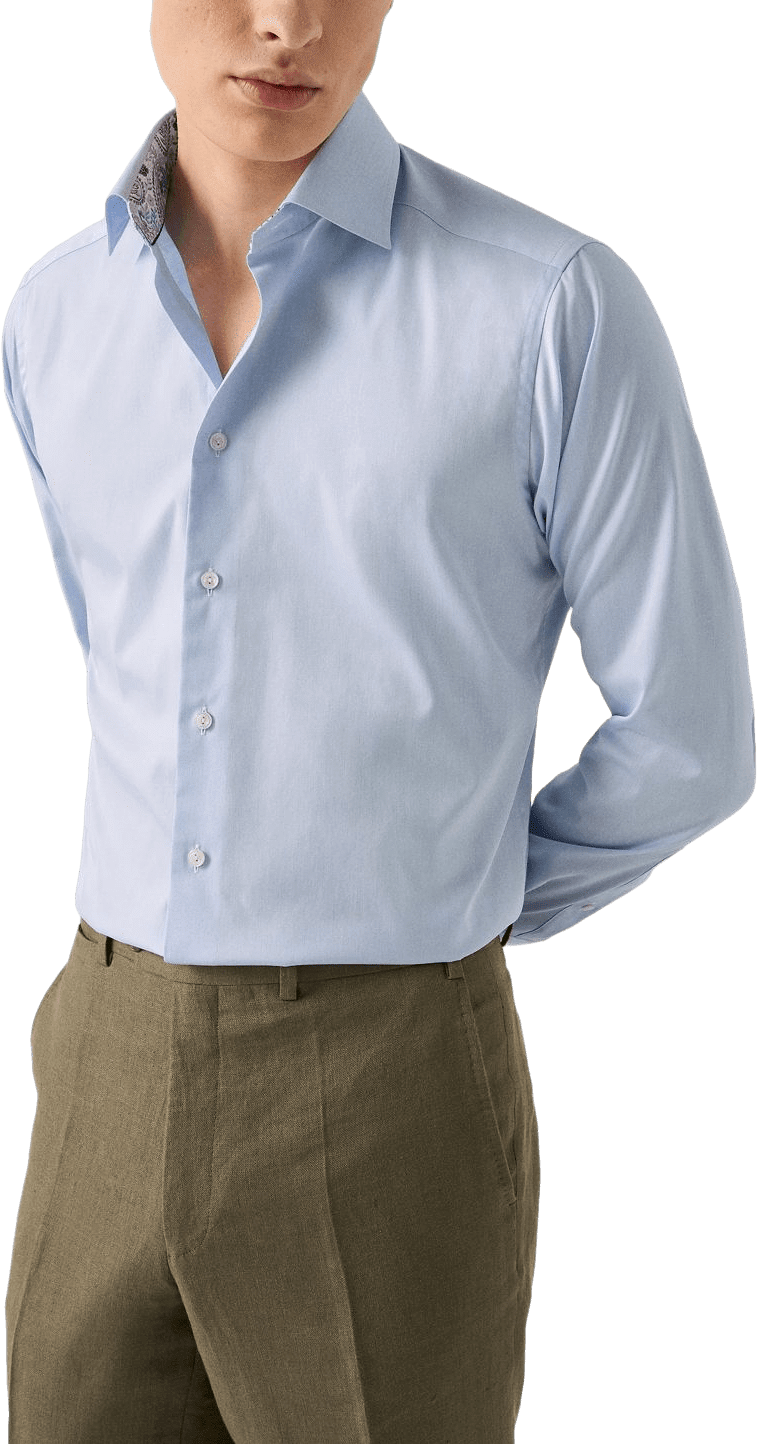 Enfärgad Skjorta Med Paisleyeffekt Slim Fit