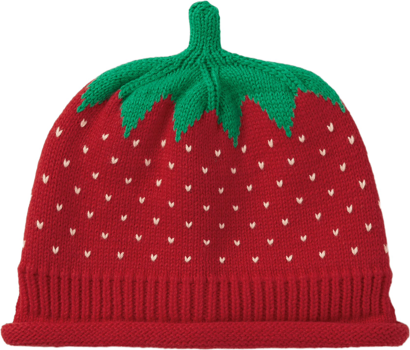 Stickad jordgubbsmössa STRAWBERRY