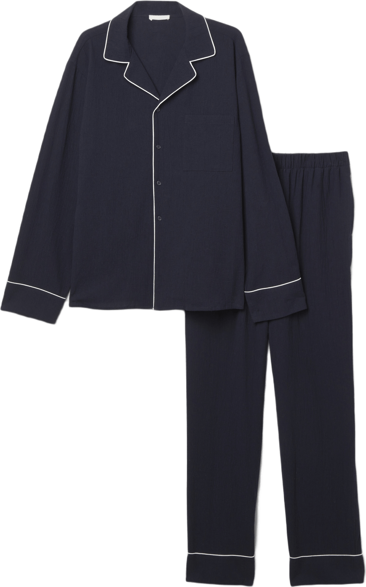 Poplinpyjamas med kontrastkant