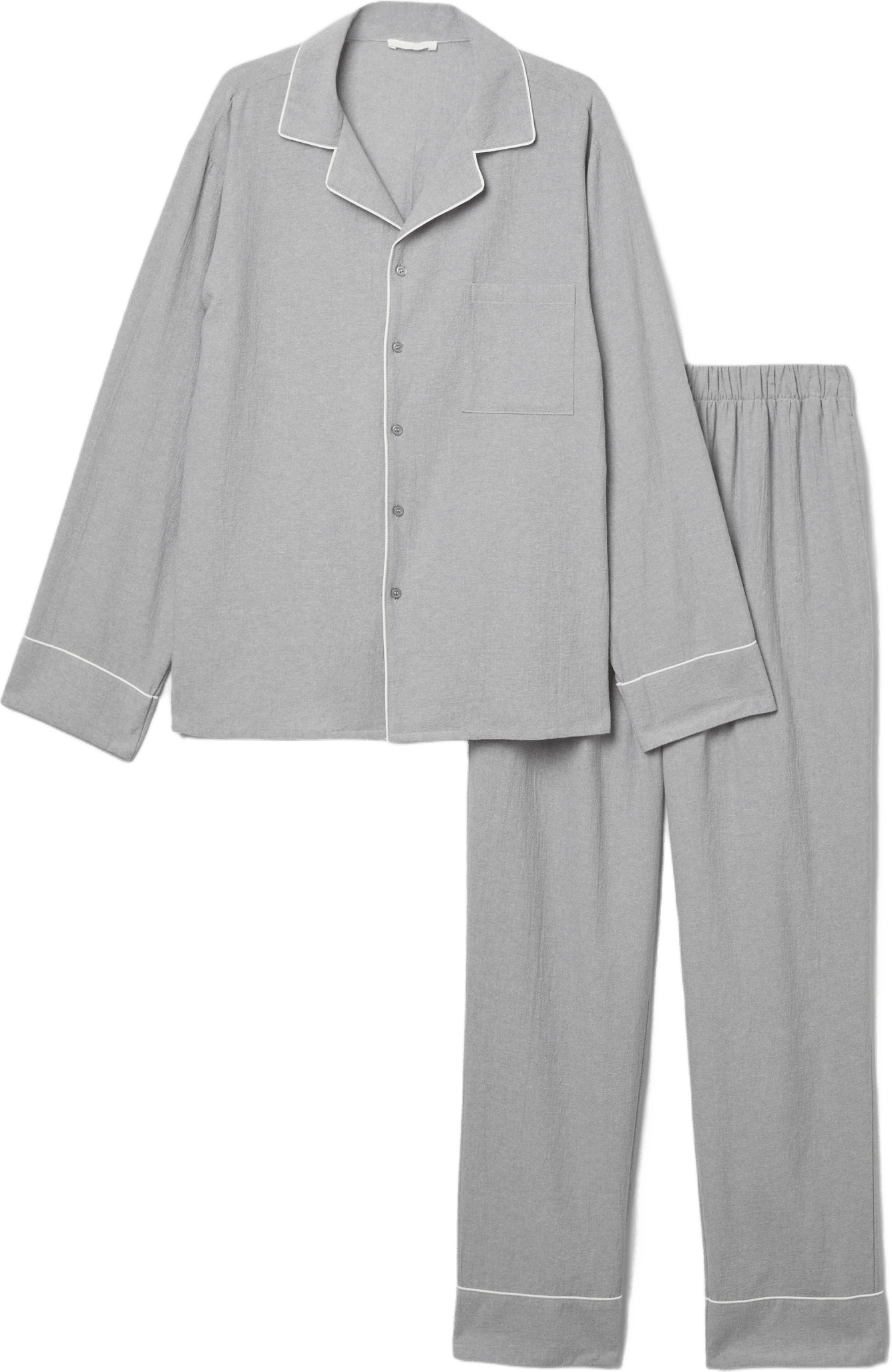 Poplinpyjamas med kontrastkant