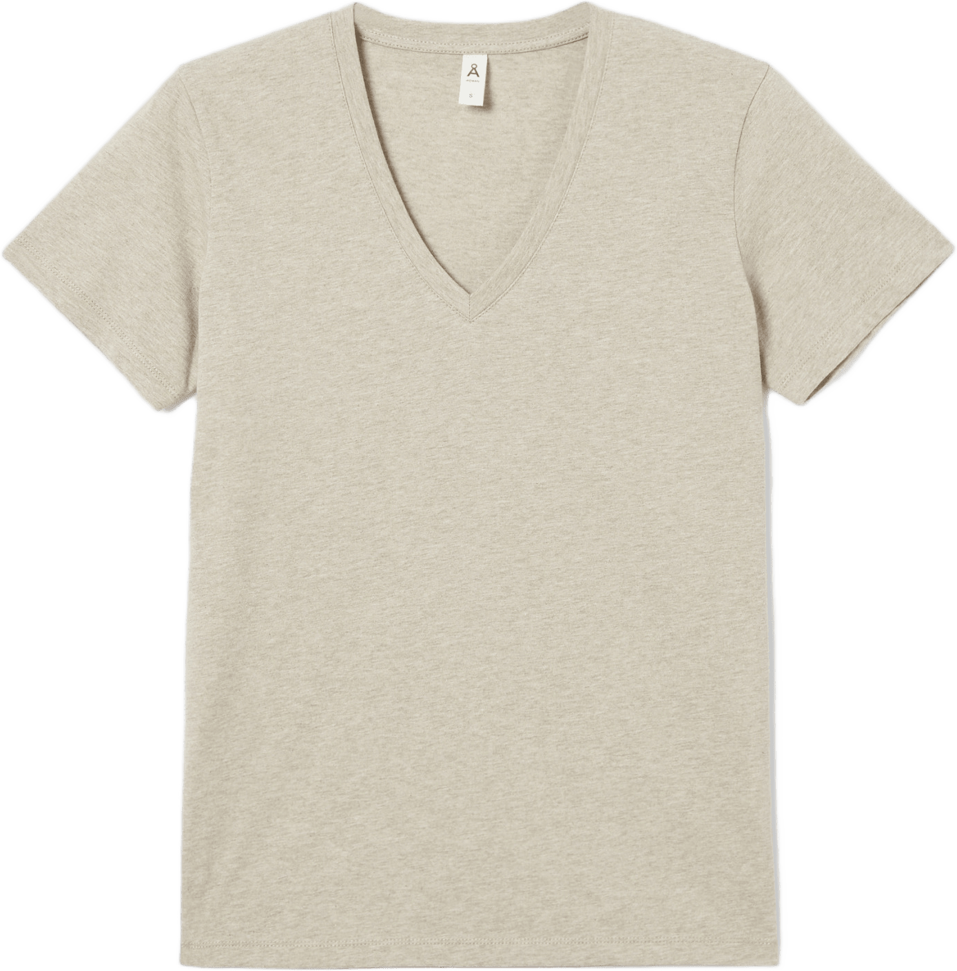 V-ringad t-shirt i ekologisk bomullsmix LENA melange