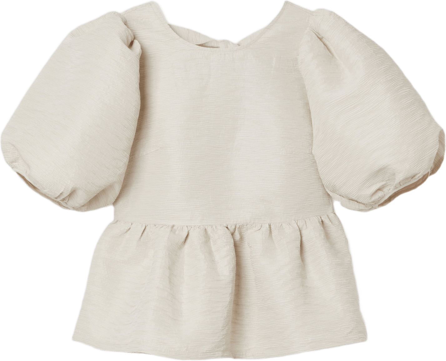 Krinklad blus med puffärm POMENZIA