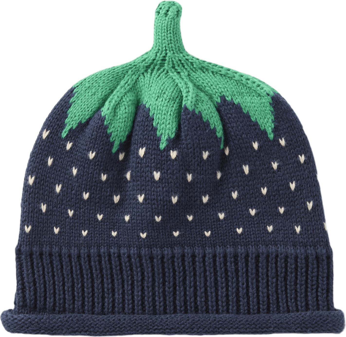 Stickad jordgubbsmössa STRAWBERRY
