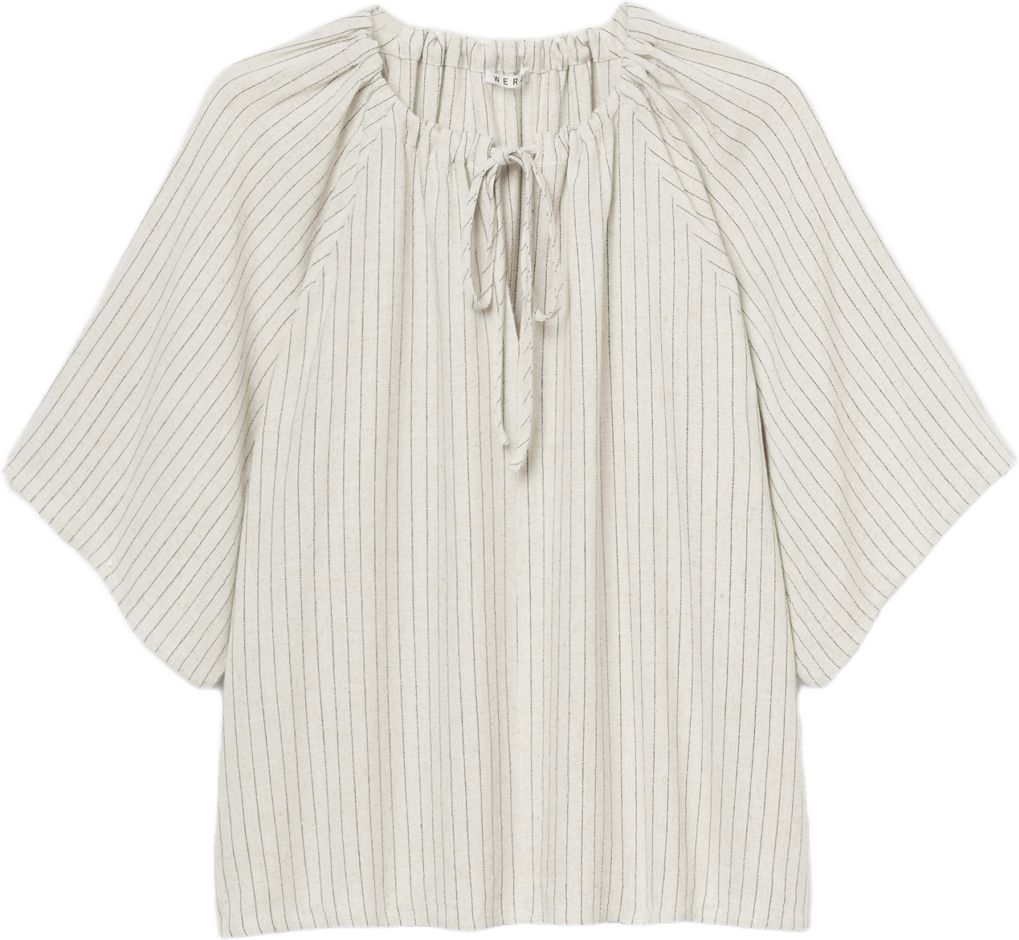 Blus med knytband BLUE