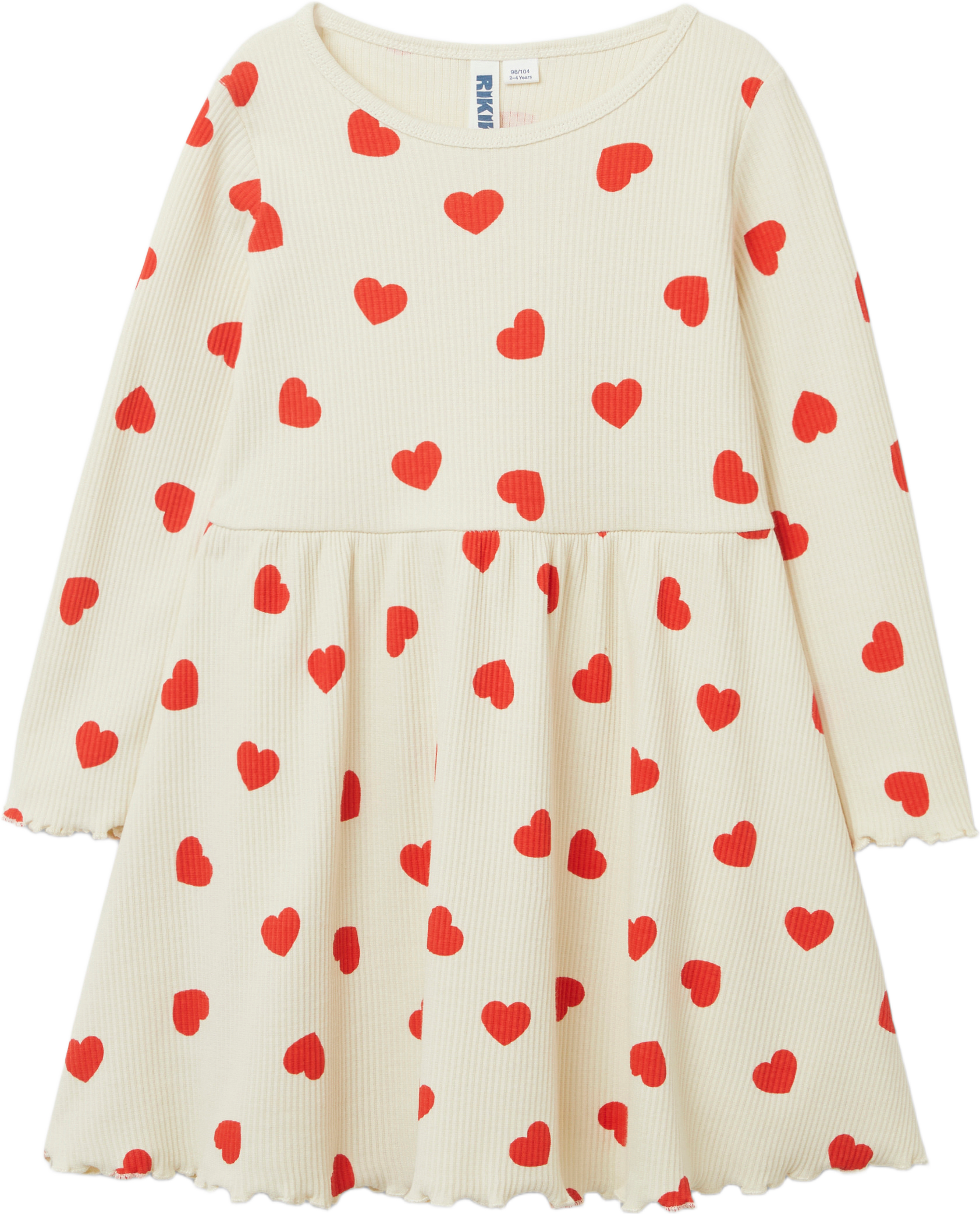 Ribbstickad klänning CHERRY