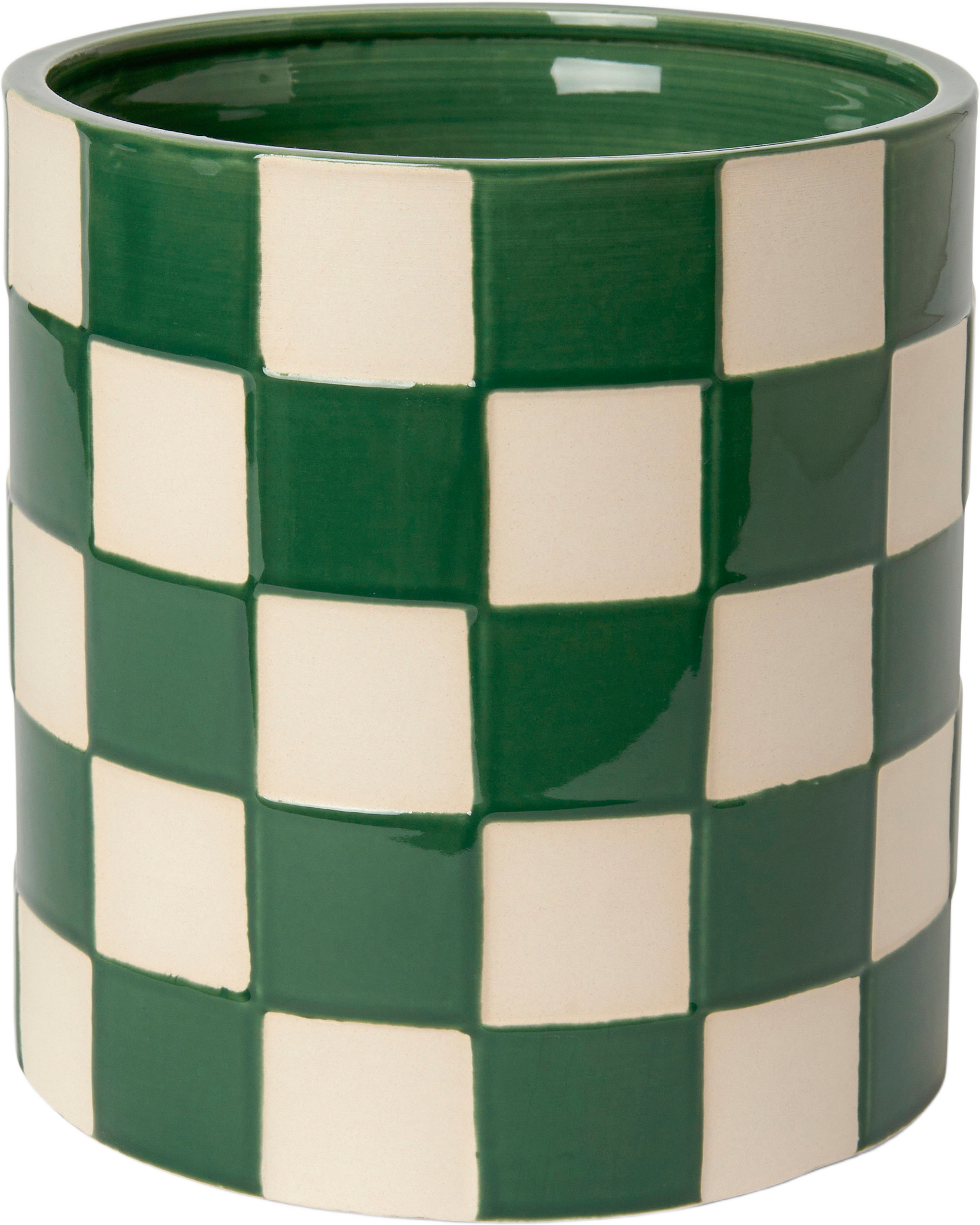 Schackrutig kruka 19 cm