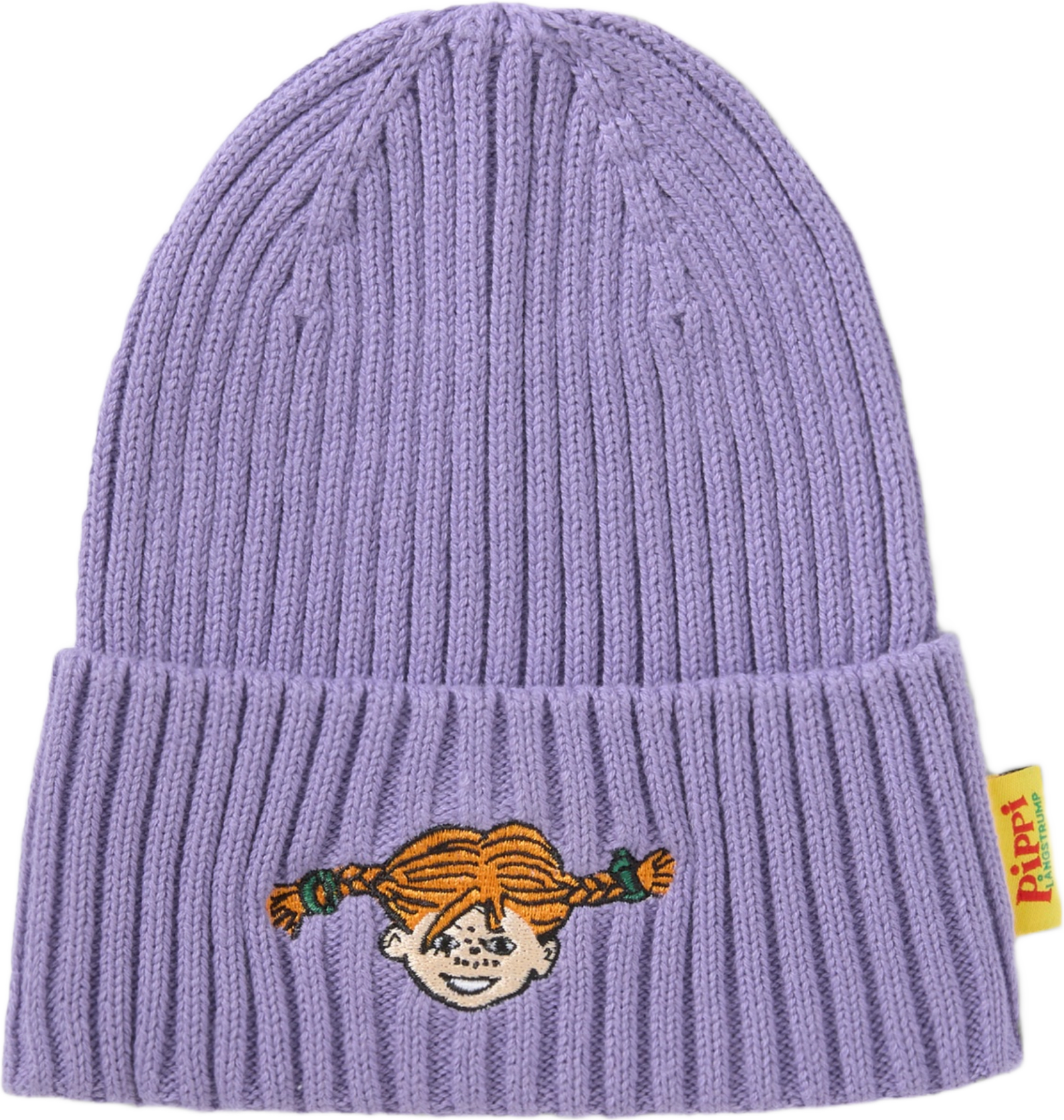 Ribbstickad Pippi-mössa