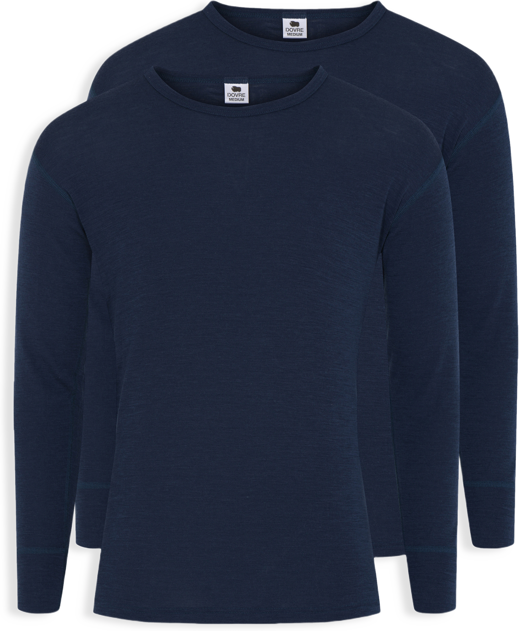 2-pack Långärmade T-shirts | Merinoull | Vit