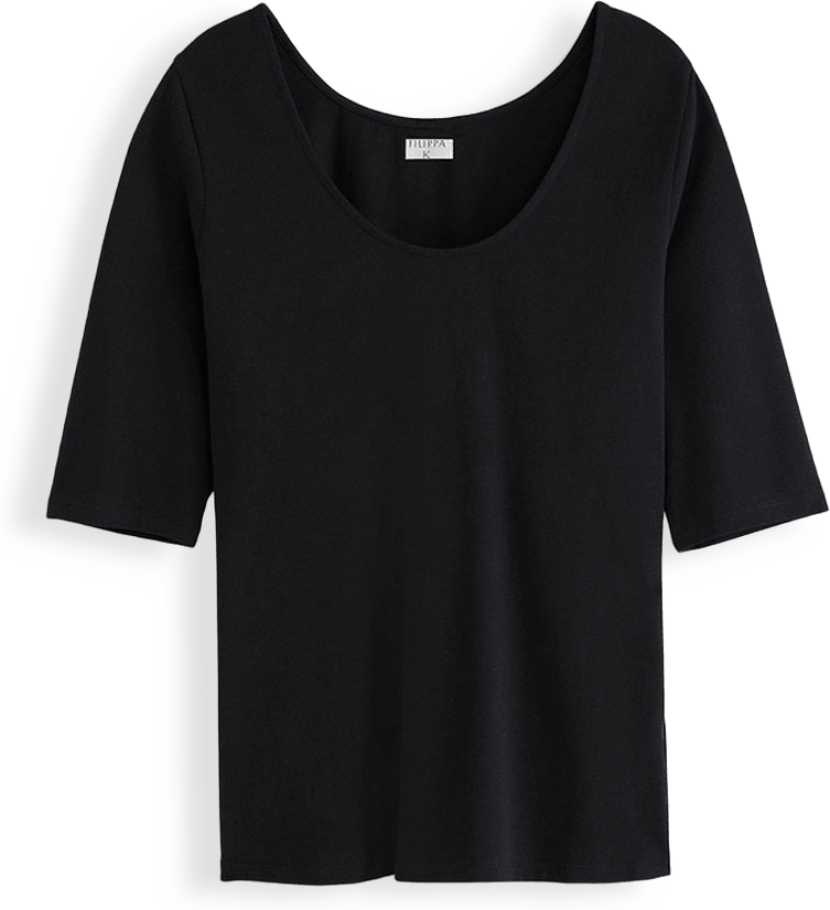 Cotton Stretch Scoop Neck Top