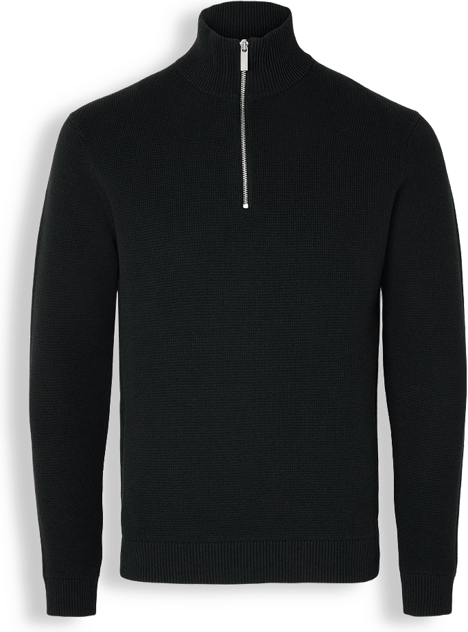 Stickad Tröja Half Zip DANE