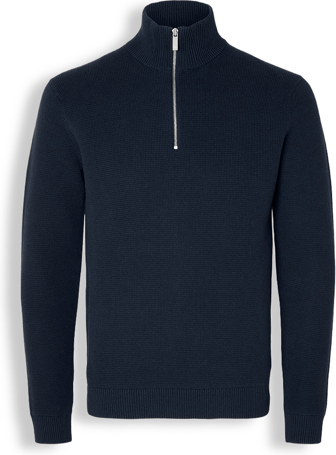 Stickad Tröja Half Zip DANE