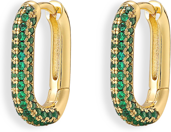 Pavé Chain Link Huggies