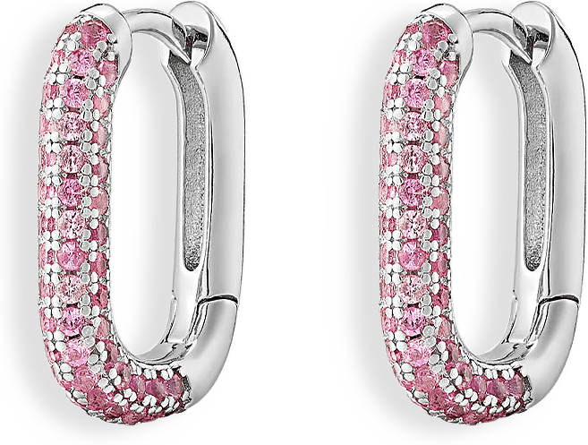 Pavé Chain Link Huggies