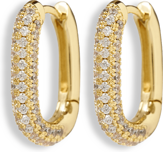 Pavé Chain Link Huggies