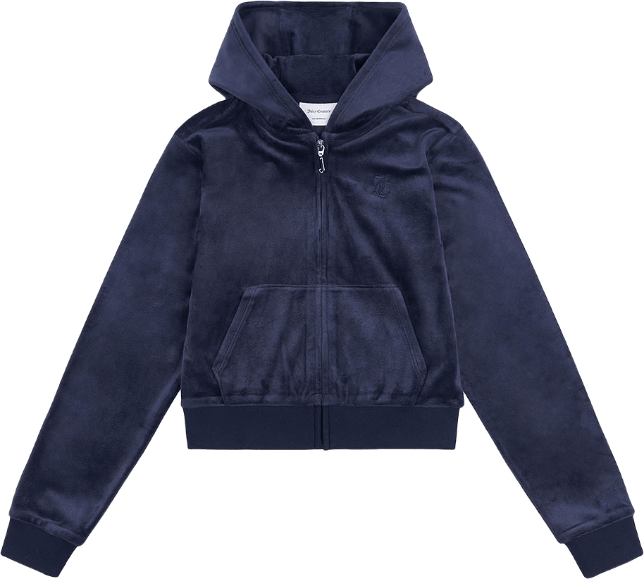 Sweater Tonal Embro Velour Zip Thru Hoodie