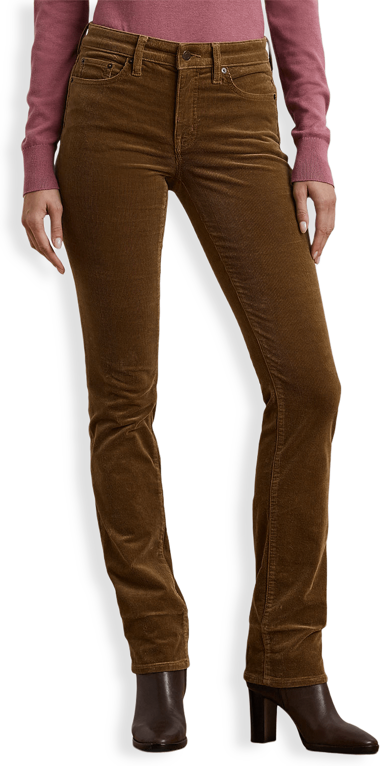 Stretch Corduroy Mid-Rise Straight Pant