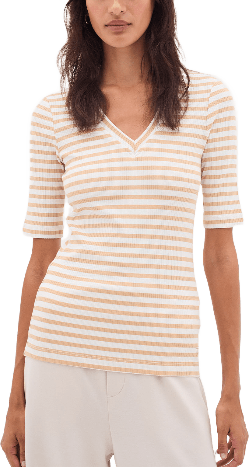 DagnaIW Striped V T-Shirt