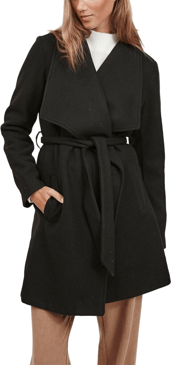Vicooley Collar Belt Coat