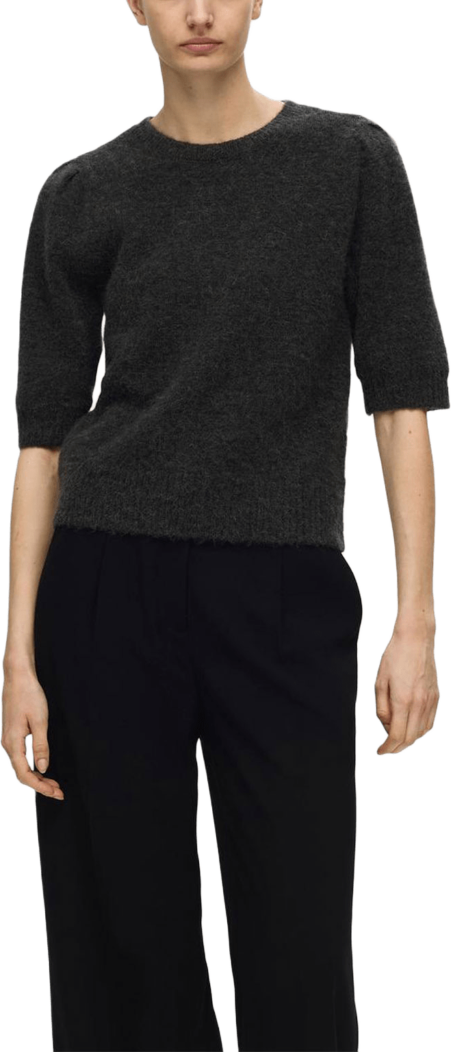 Slflulu Ss Open Back Knit O-Neck