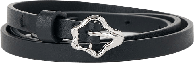 Small Coral Leather Belt