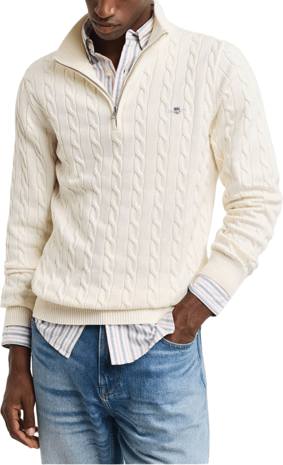 Cotton Cable Half Zip