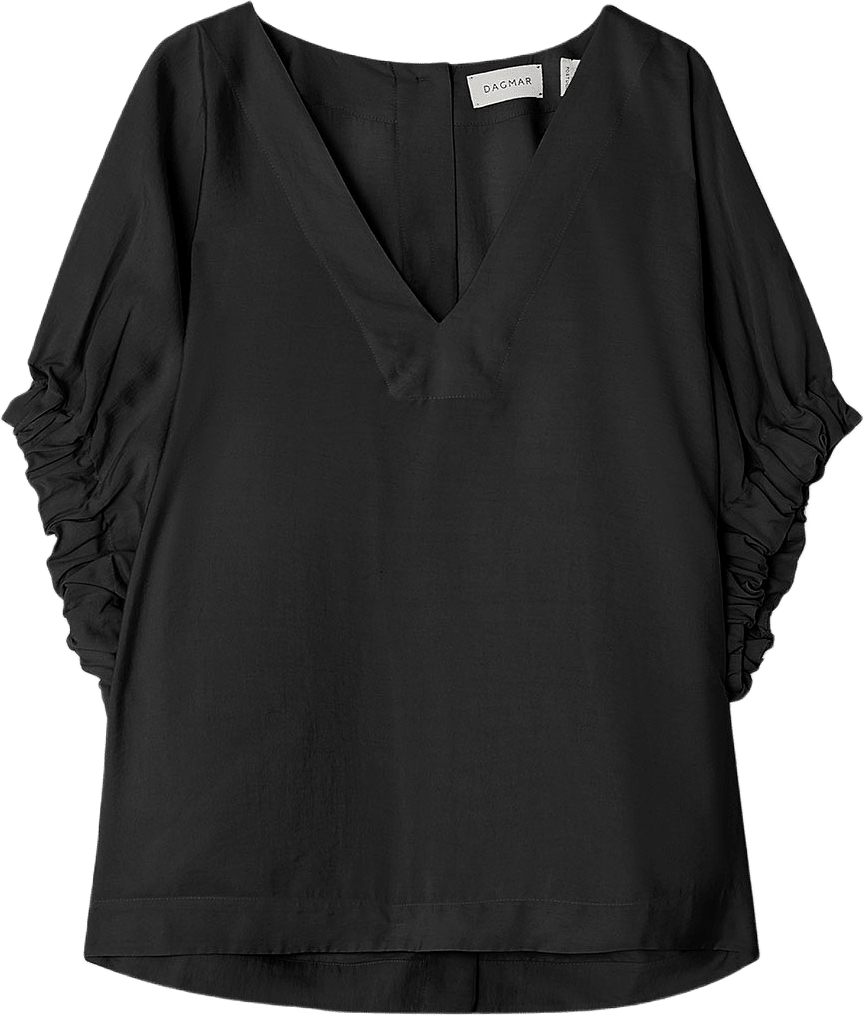 ROUCHED V-NECK TOP