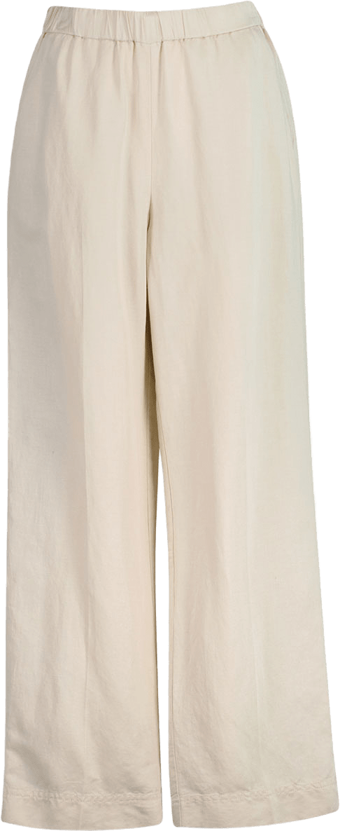 Relaxed Fit Linen Blend Pull-On Pants