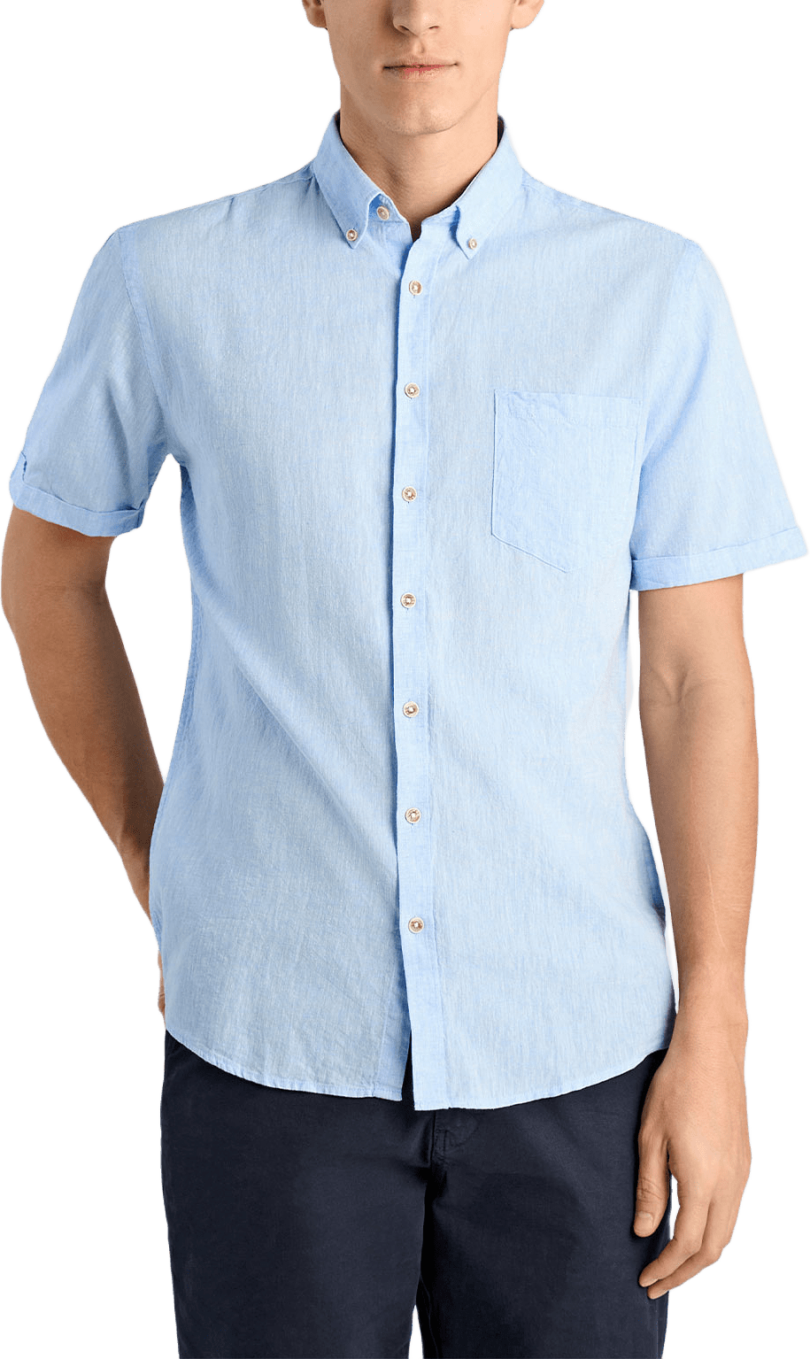 Cotton/linen shirt S/S