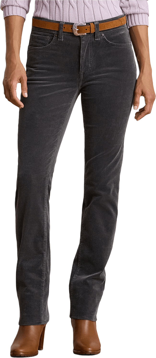 Stretch Corduroy Mid-Rise Straight Pant