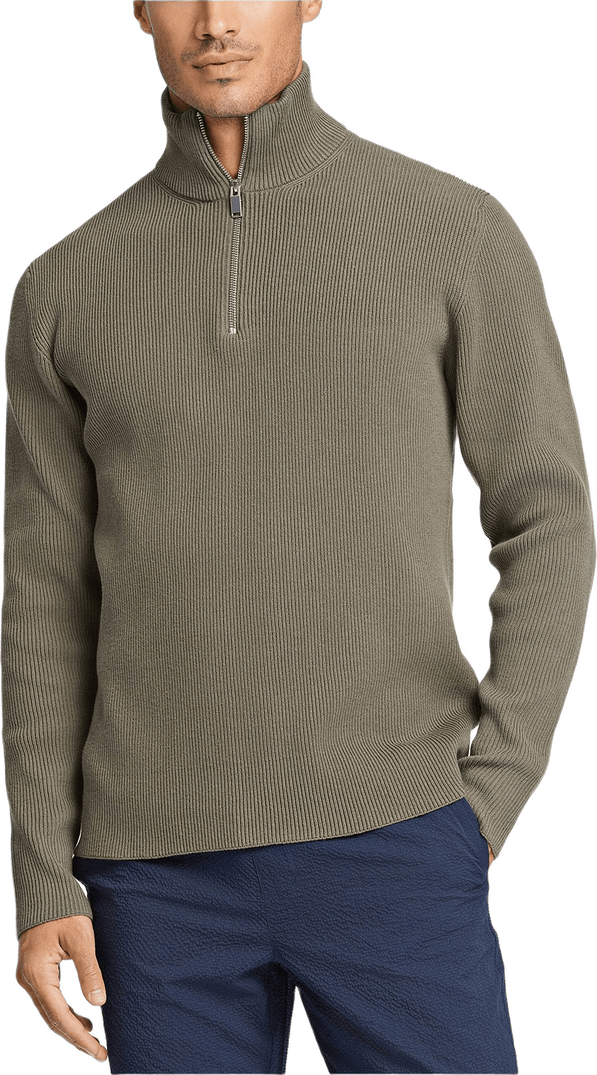 Half Zip Rib Knit