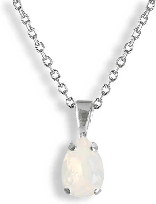 Petite Drop Necklace White Opal